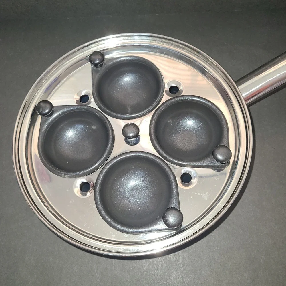 Tools for Cooks Denmark Stainless Steel Egg Poacher Pan with 4-Cup Nonstick